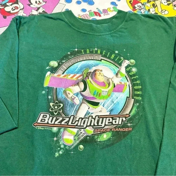 Vintage Kids Disney Buzz Lightyear Long Sleeve T-Shirt Size YL - Picture 2 of 5